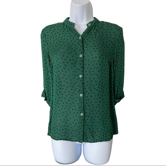 Barneys New York Tops - Gemma exclusively for Barneys New York Polka Dot Button Down Shirt 100% Silk XS